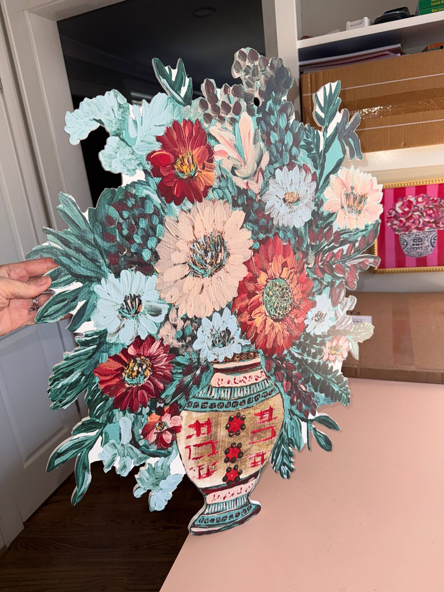 LARGE Designer Chinois Florals in Ginger Jar Door Hanger