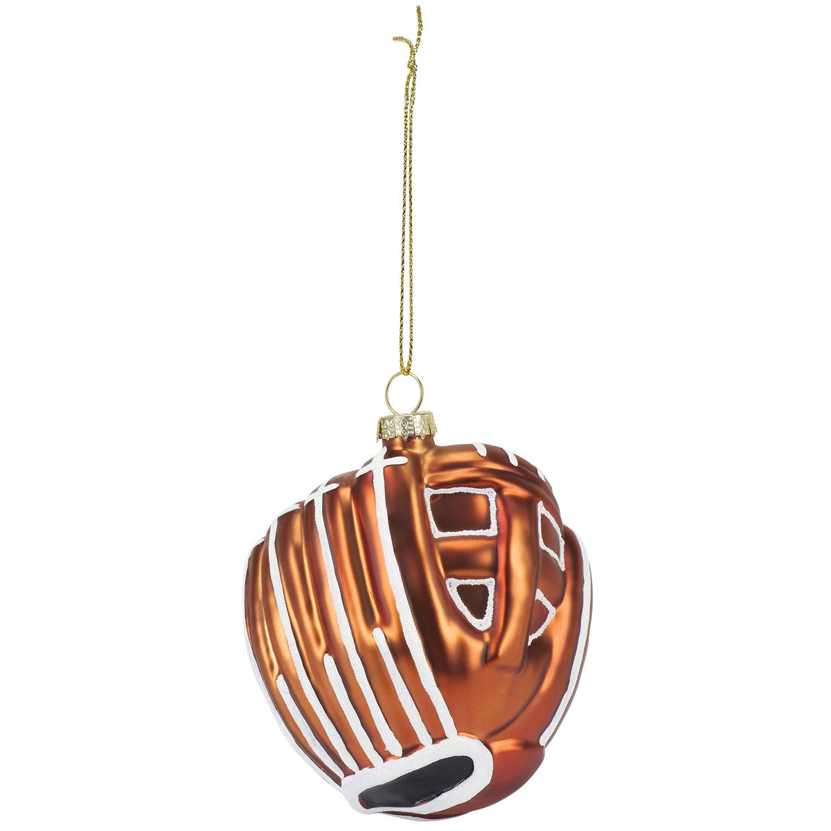 Baseball In Mitt Glass Ornament