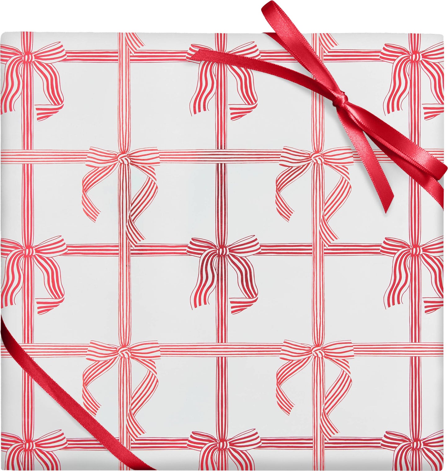 Peppermint Stripe Bows Wrapping Paper