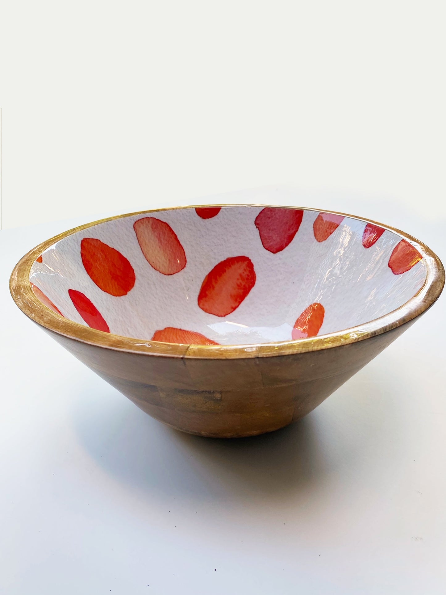 Serving Bowl:  Rose Petals on Ecru