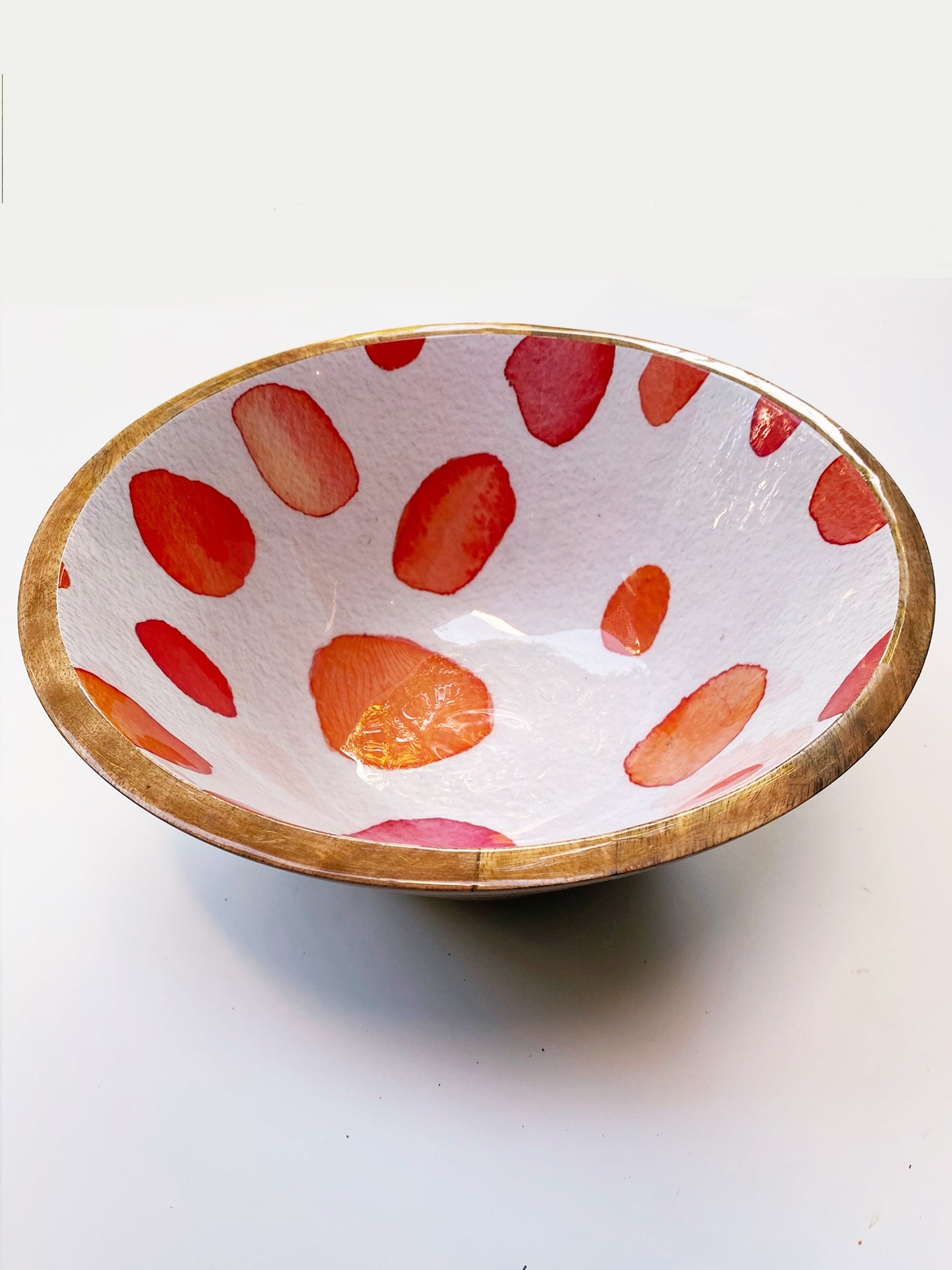 Serving Bowl:  Rose Petals on Ecru